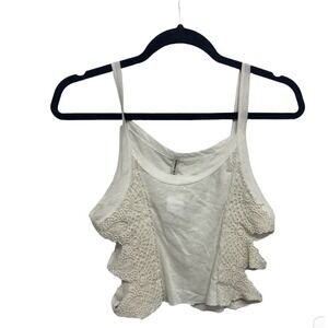 Emma & Sam Cropped White Side Cutout Tank Top Size Small NWT Beach Summer